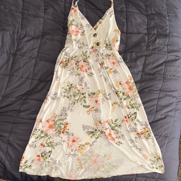 Ijoah Dresses & Skirts - Floral Cream Midi Dress